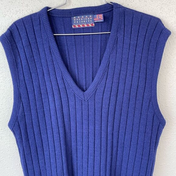 Vintage 90’s American Priority Sleeveless V-Neck Sweater Size L EUC - Picture 2 of 5